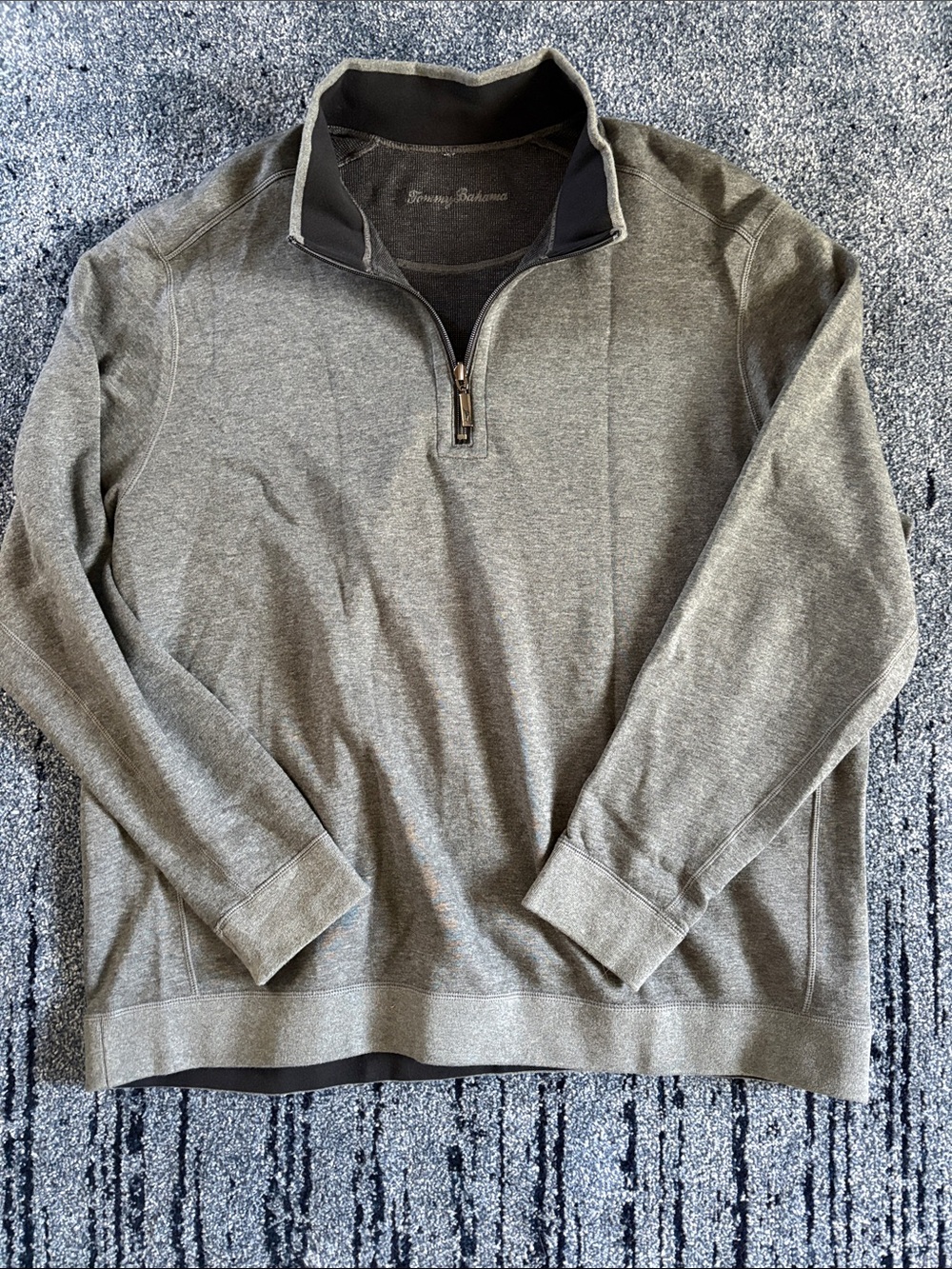 Tommy Bahama Men's Grey Quarter-Zip Sweater